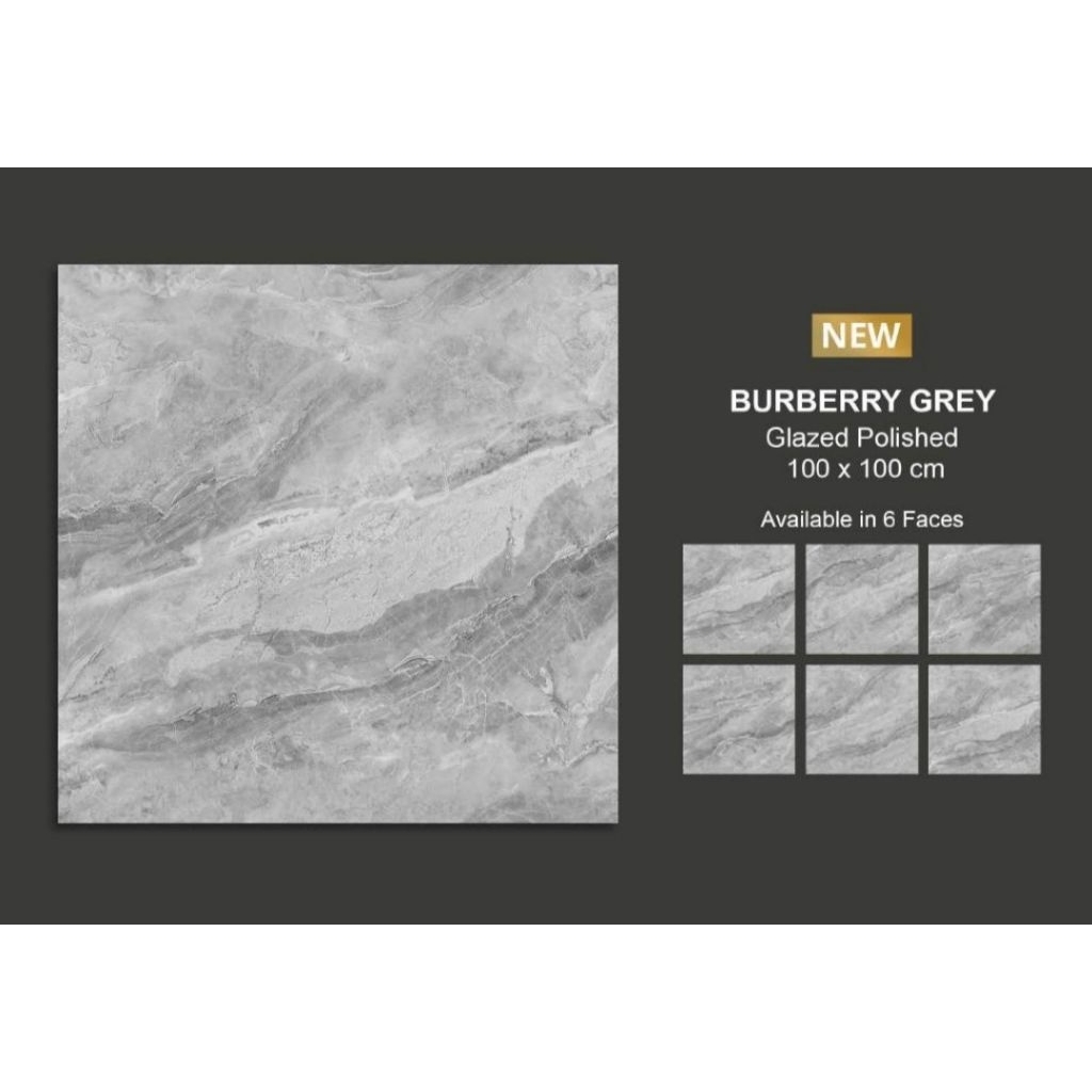 GRANIT MEREK VALENTINO GRESS TYPE BURBERRY GREY UKURAN 100X100 GLAZED POLISHED
