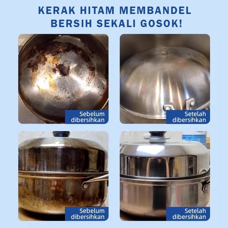 Pembersih Kerak Panci Hitam Kerak Membandel Penghilang Kerak Wajan Teflon Hitam Wajan Kotor Panci