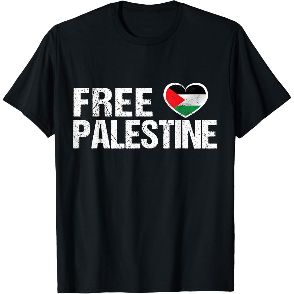Palestine Flag heart Free Palestine T-Shirt