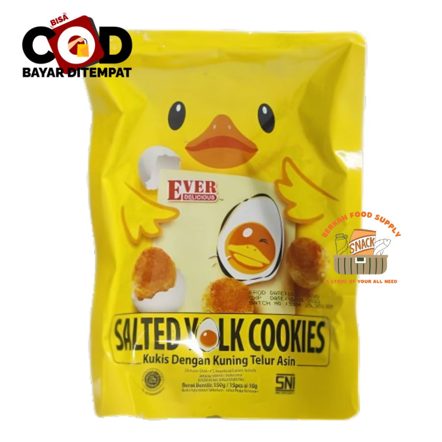 

[ BERKAH ] Ever Delicious Salted Egg Yolk 150gr Isi 15pcs Cookies Kukis Dengan Kuning Telur Asin Egg Yolk Cookies Ever D Cemilan Snack Anak Halal Murah