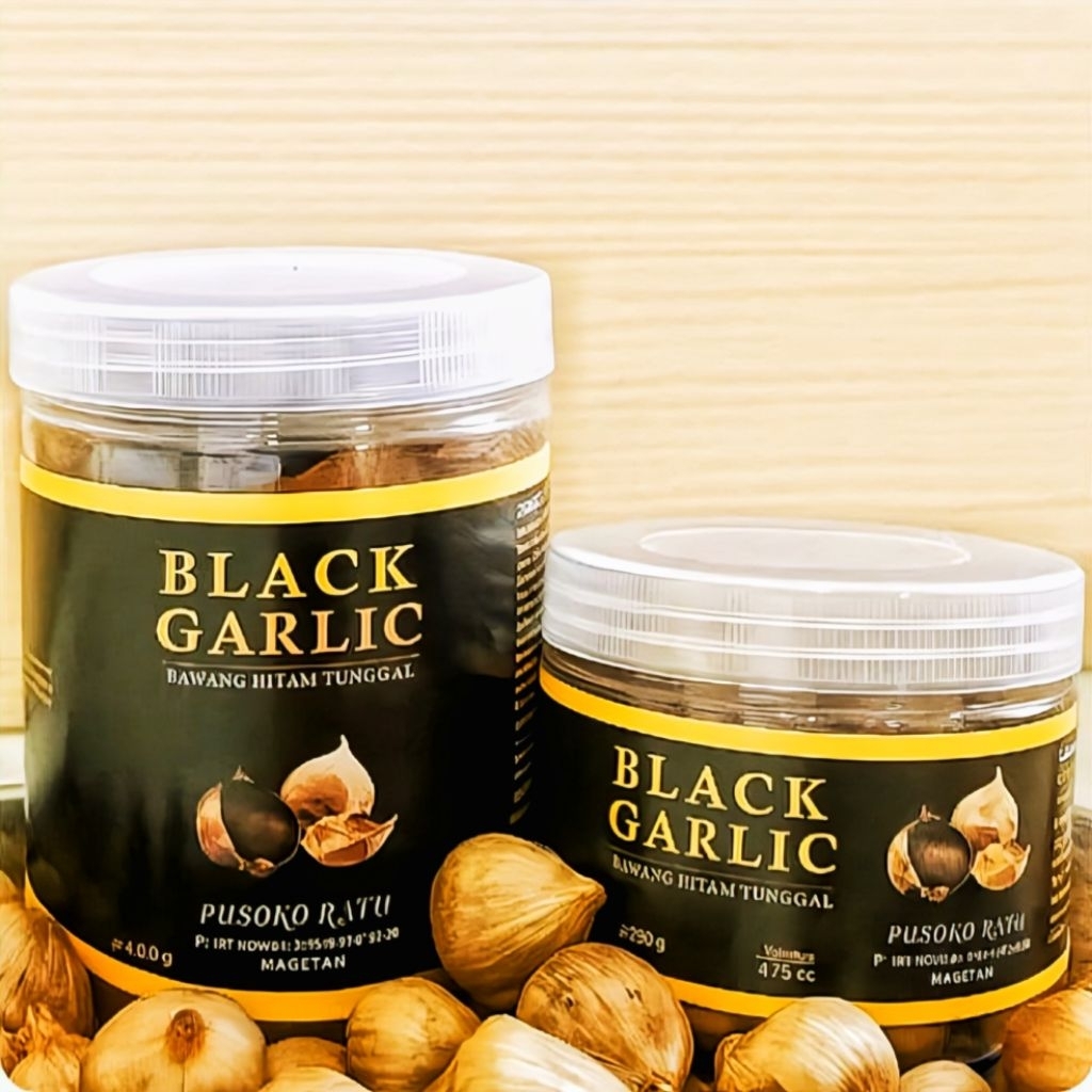 

Black garlic Pusoko Ratu 400 gr. 'Grade A'