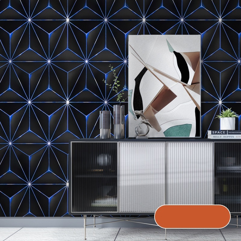 Wallpaper Sticker Dinding Kilap Segitiga 3D