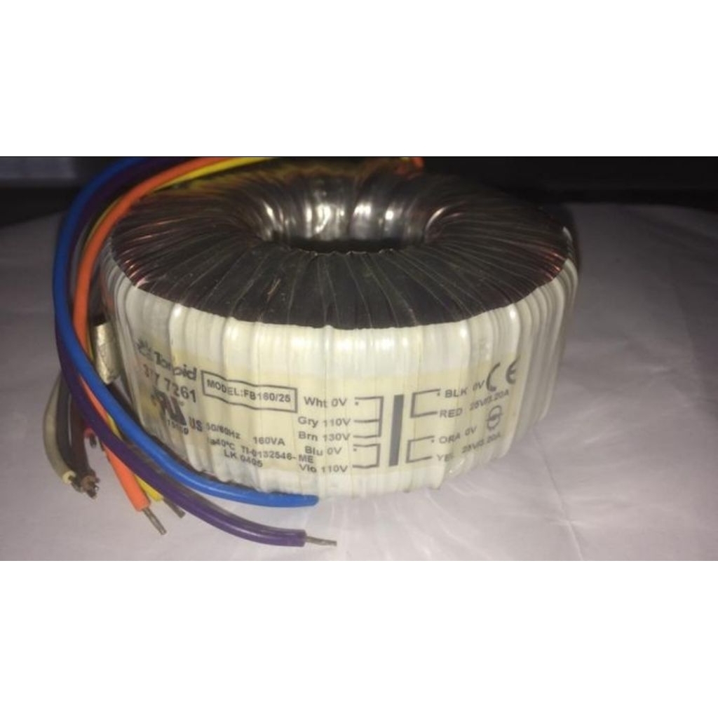 International toroid 2x 25vac 3.2a 160va travo