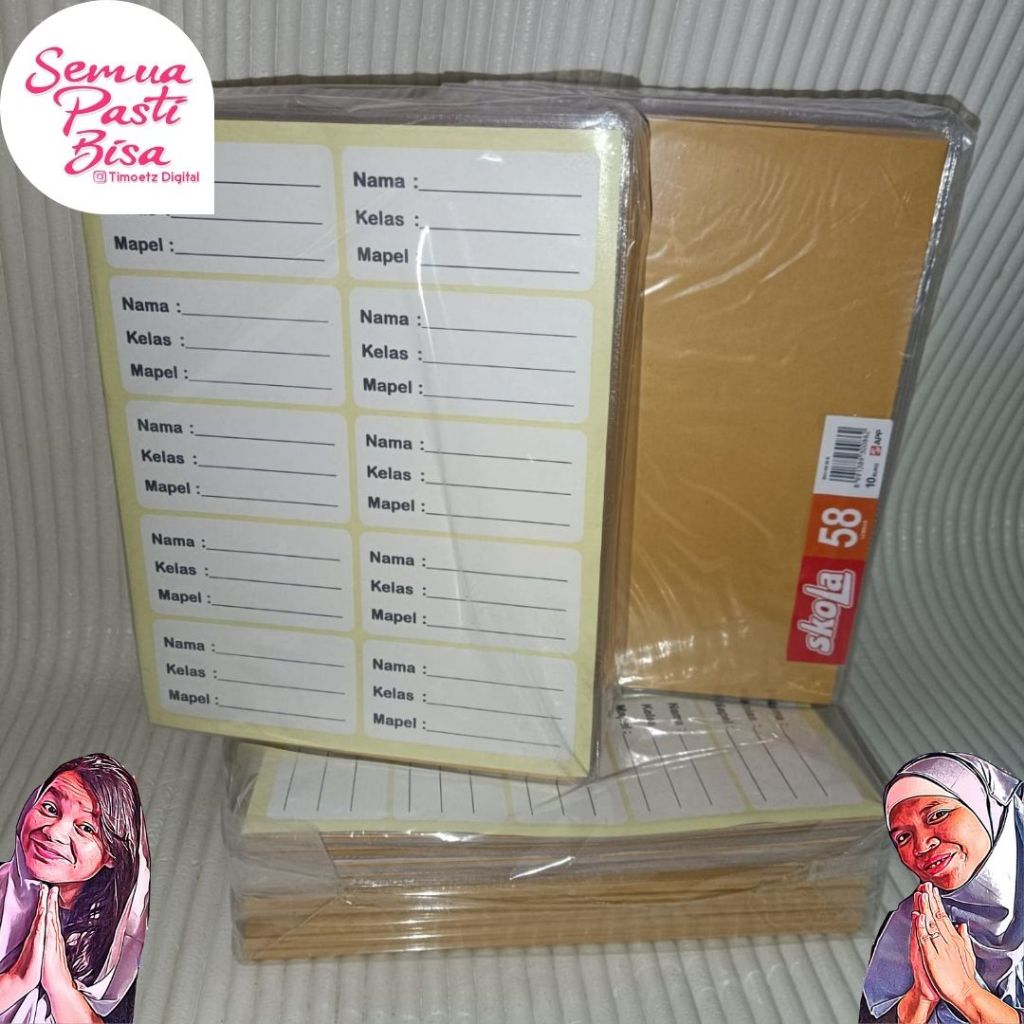 

(Paket) Buku Tulis 58 Lembar+Sampul Coklat+Plastik - FREE LABEl NAMA - SKOLA BY SIDU 58