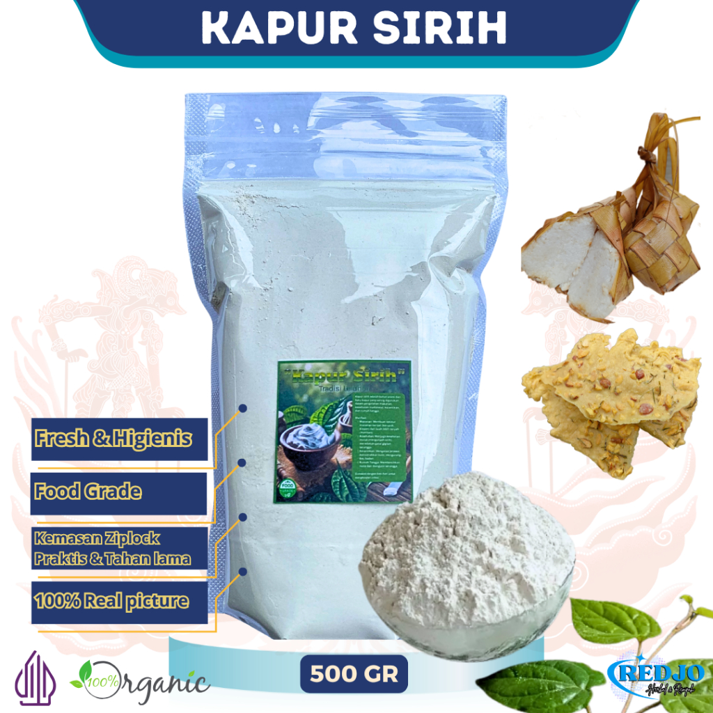 

KAPUR SIRIH ASLI 500 GR Food Grade Bubuk Serbuk Kapur Sirih Batu Gamping Siap Pakai Aman
