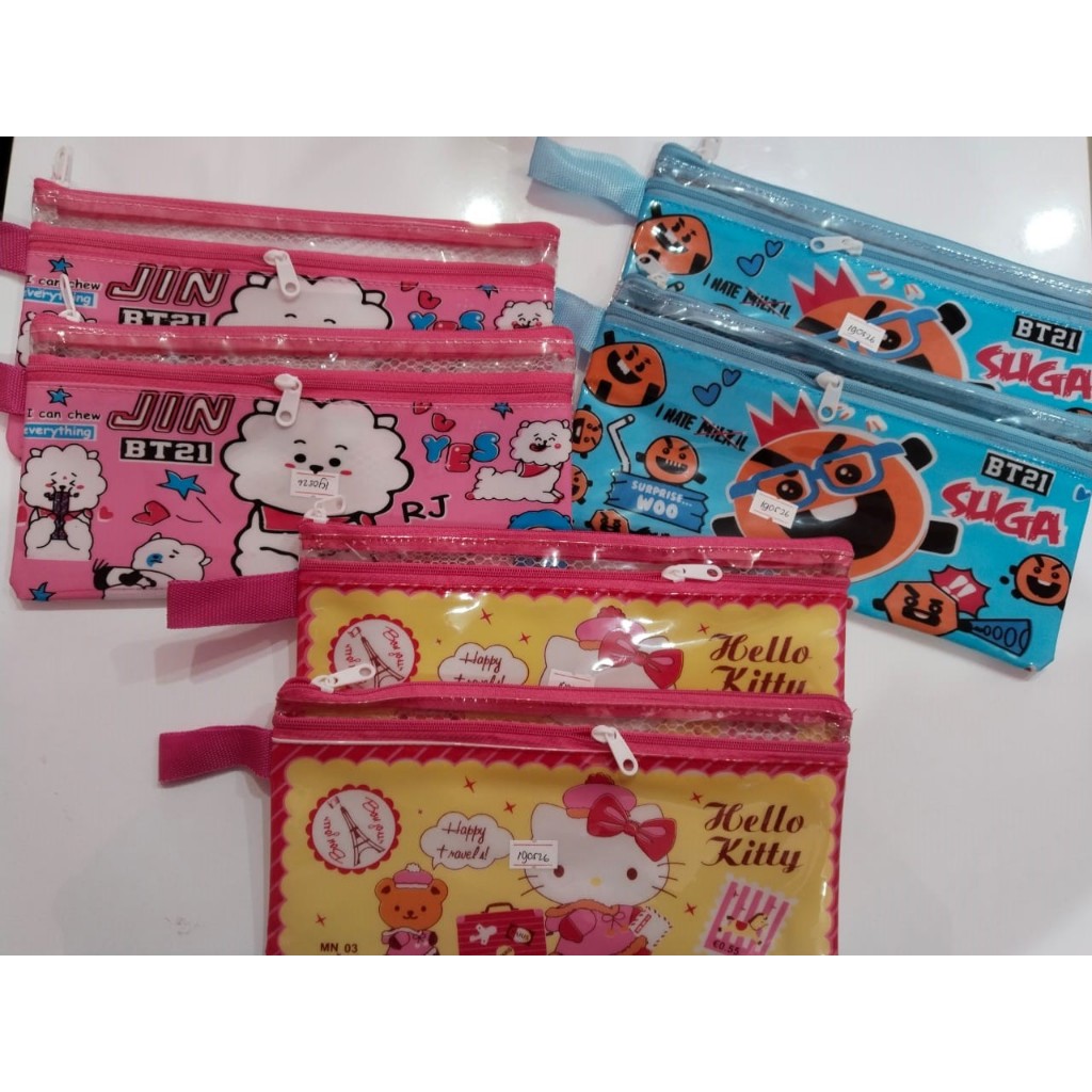 

Pouch Tempat Pensil Lucu Karakter BT21 & Hello Kitty | Pouch Anak | Pouch Kosmetik Mini