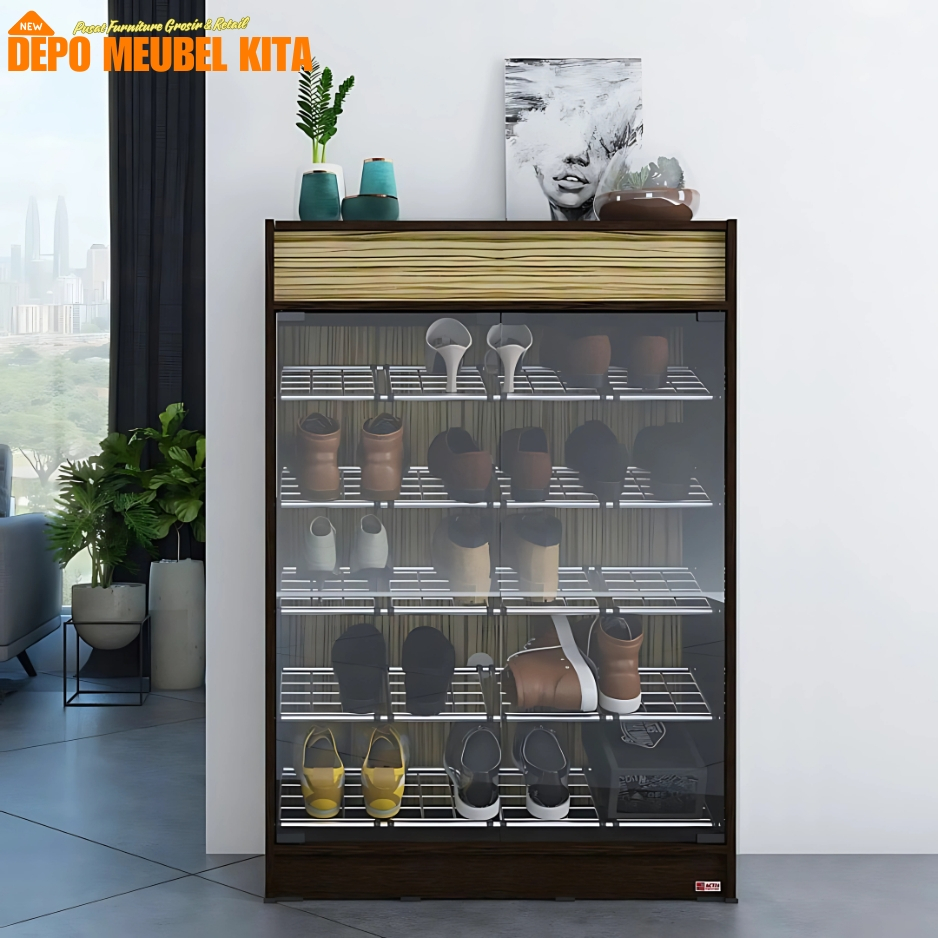 ACTIV VIERA LS 800 (Lemari Sepatu Pintu Kaca Minimalis Max 20 Pasang Sepatu)