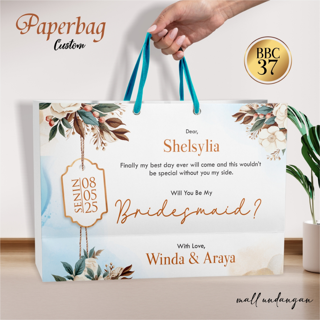 

PAPER BAG BRIDESMAID CUSTOM - TAS PAPER BAG BRIDESMAID SIMPLE BAHAN BRIEF CARD