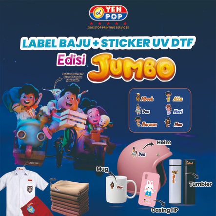 

BUNDLING KOMPLIT Sticker DTF UV , Sticker Label Baju , Sticker Buku ( DAPAT 110 PCS )