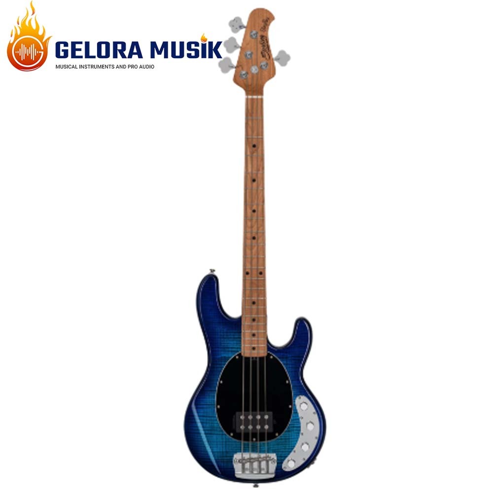 Gitar Bass Sterling by Music Man Ray34 Flame Maple Top,Neptune Blue