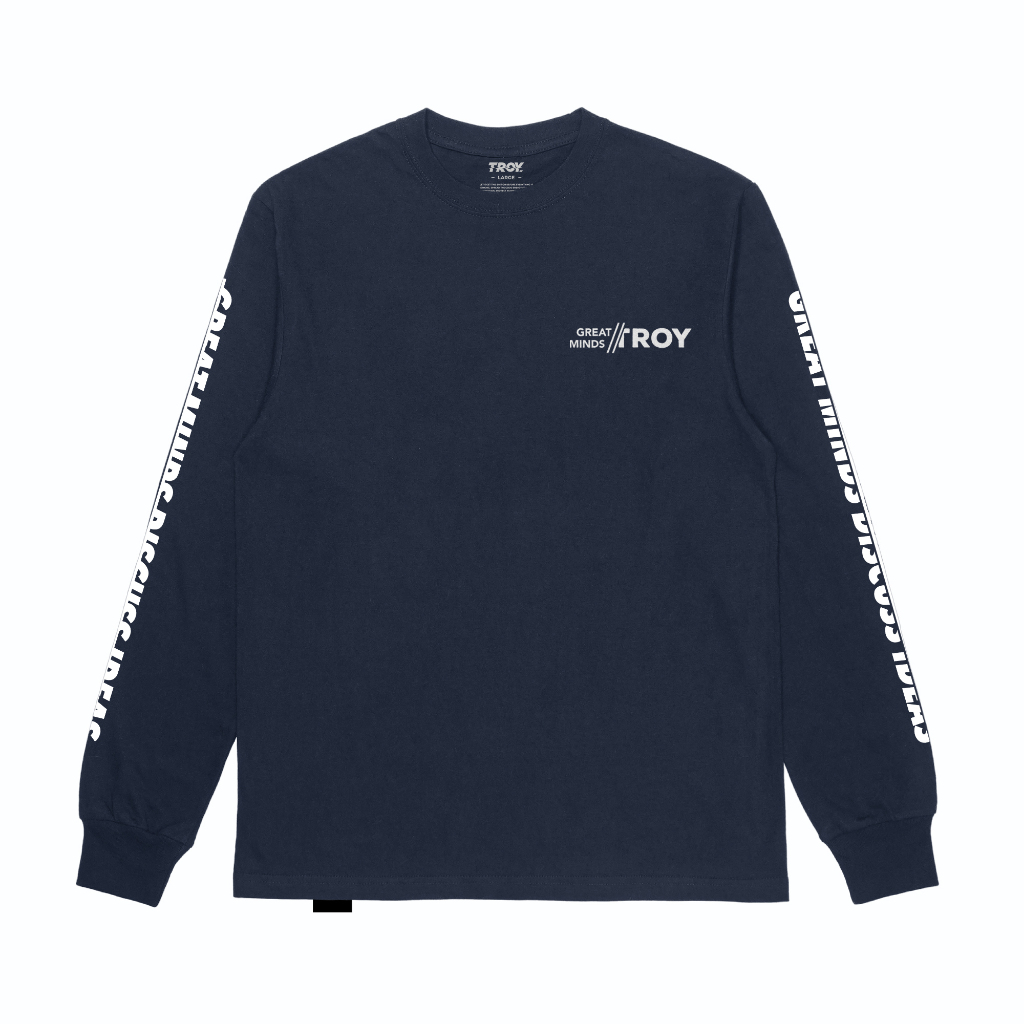 Troy Company Longsleeve Tshirt Navy Great Minds - Kaos Lengan Panjang Biru Navy LS 3161