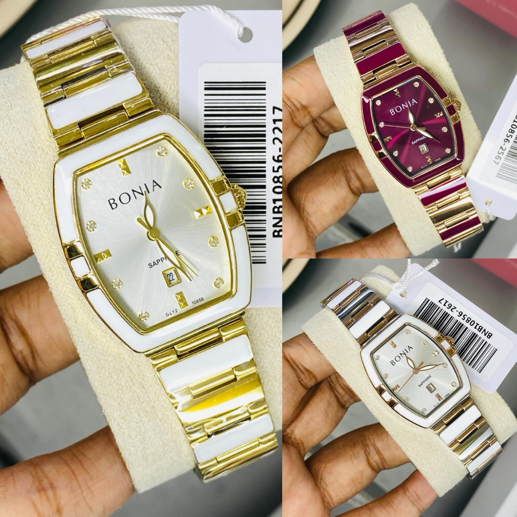 JAM TANGAN WANITA BONIA BNB10856 SAPPHIRE STAINLESS STEEL CERAMIC ORIGINAL