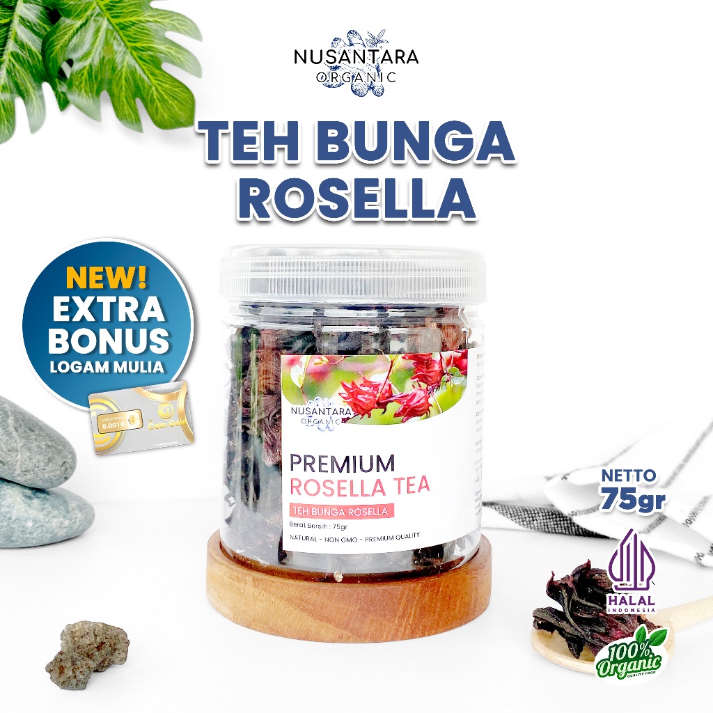 

Nusantara Organic Teh Bunga Rosella Organic Herbal Tea Minuman Asli Alami Siap Saji 75gr