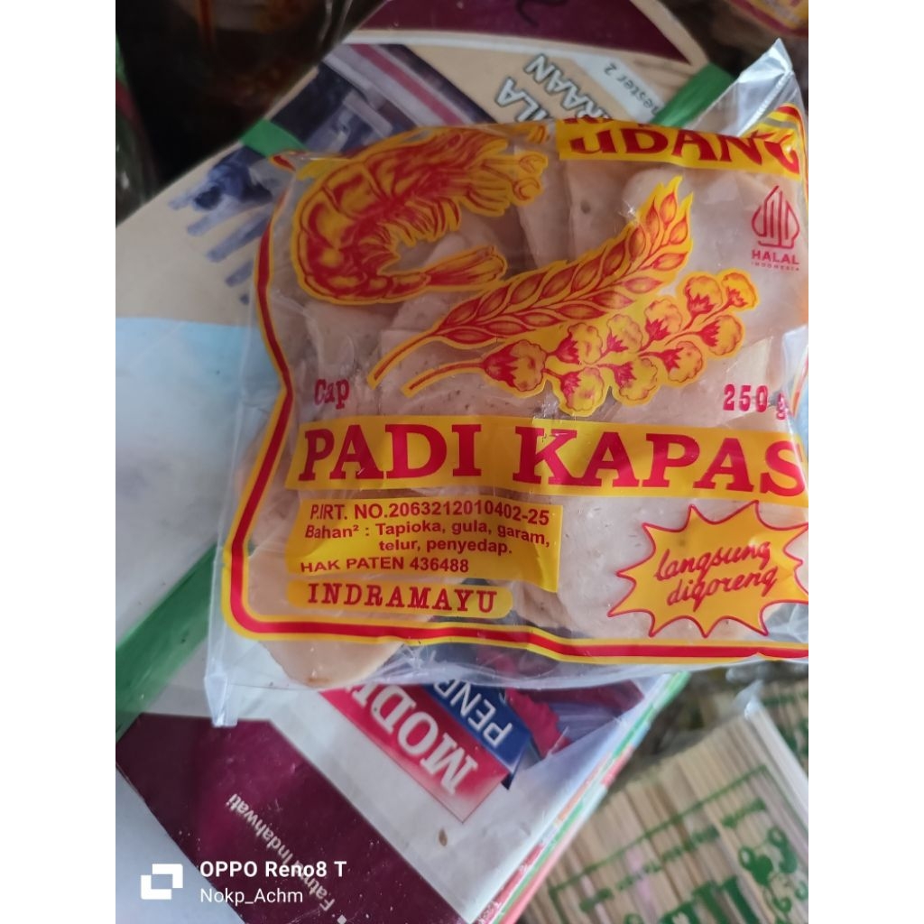 

Kerupuk Rasa Udang Cap Padi Kapas bentuk Kancing Besar