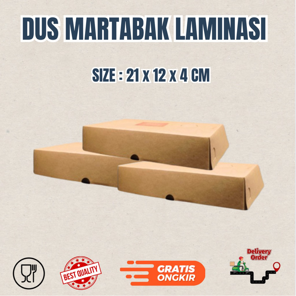 

Dus Martabak HS Size 21 x 12 x 4 cm - Kemasan Martabak - Dus Makanan - Tempat Martabak - Wadah Martabak Full laminasi