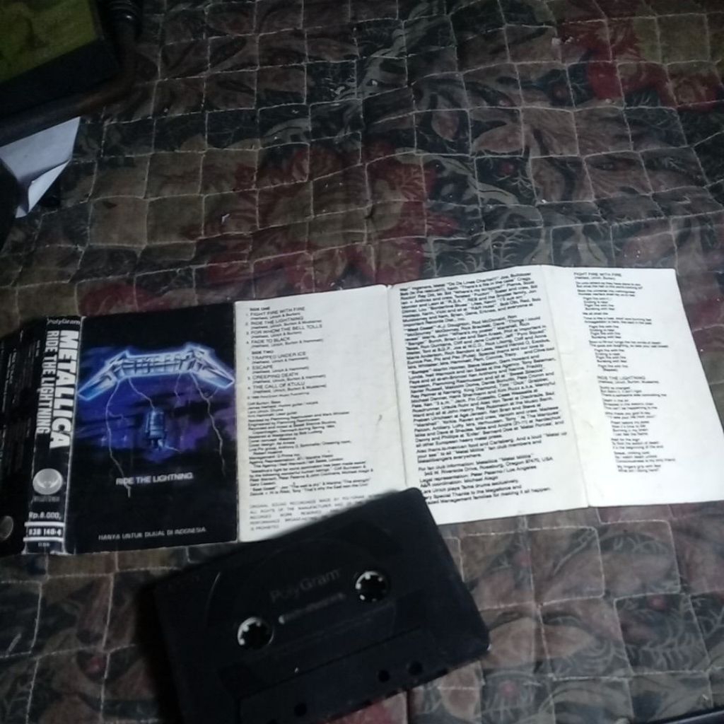 METALLICA KASET PITA RIDE  THE LIGHTNING