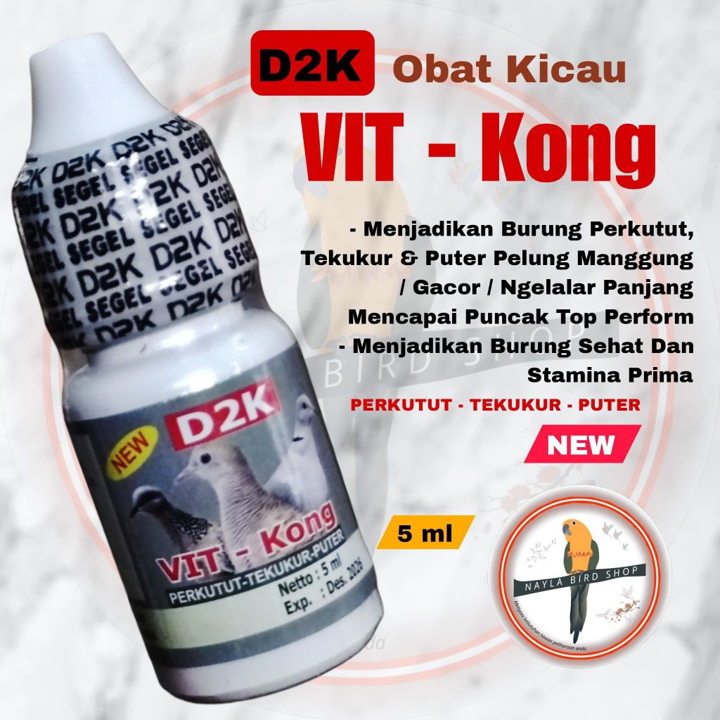 D2K VIT KONG VITAMIN BURUNG PERKUTUT TEKUKUR BURUNG PUTER VITAMIN AGAR BURUNG CEPAT GACOR MANGGUNG T