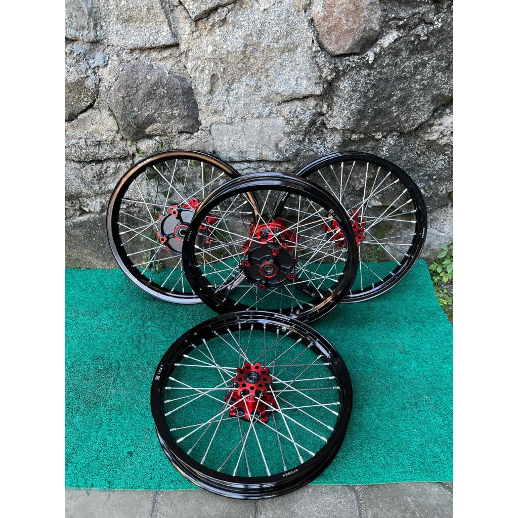 Paket Velg Set Semi Cacing CRF Full Scarlet Ring 17 Tanpa Ban
