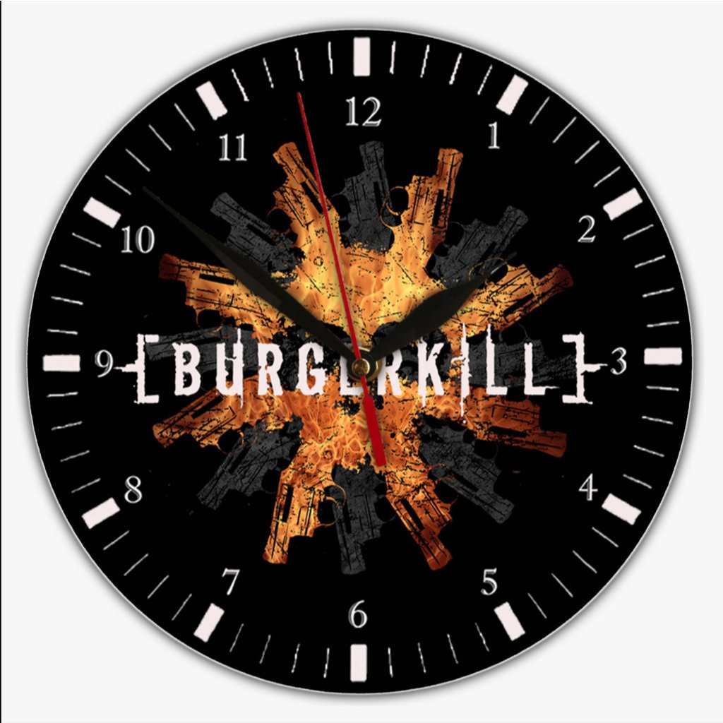 Jam Dinding BURGERKILL Aesthetic Ruang Tamu Kayu PVC
