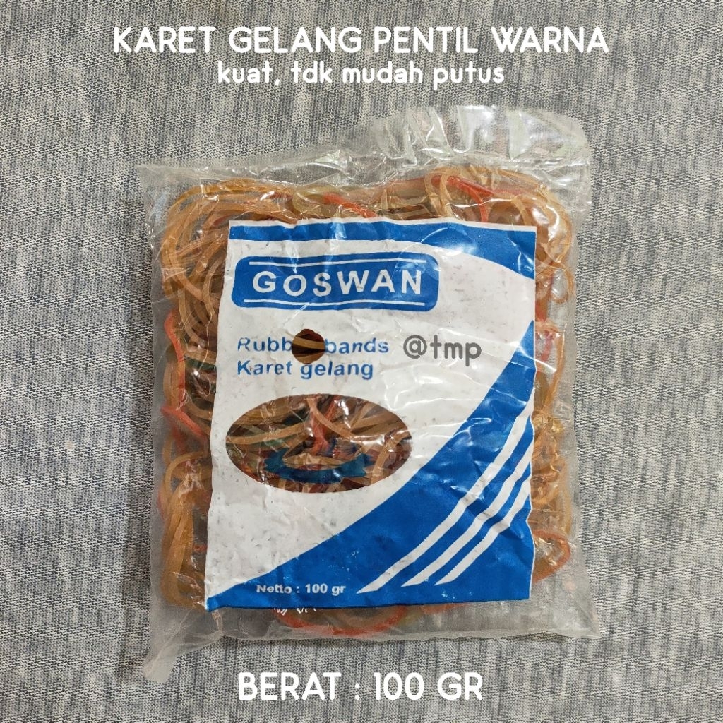 

karet pentil isi 100gr / karet gelang 1 ons / karet pentil warna isi 100gr