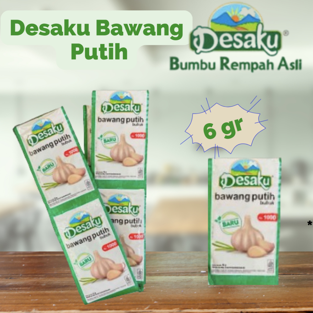 

Desaku bawang putih bubuk kemasan sachet 6 gr X 12 Sachet - 1 renceng