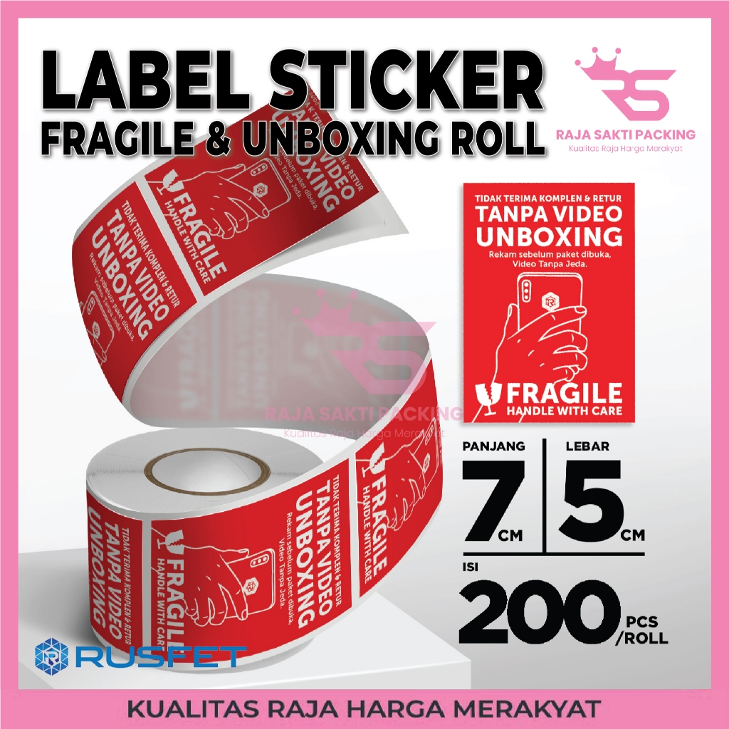 

Stiker Unboxing Fragile Sticker Label Wajib Video Unboxing Per Roll