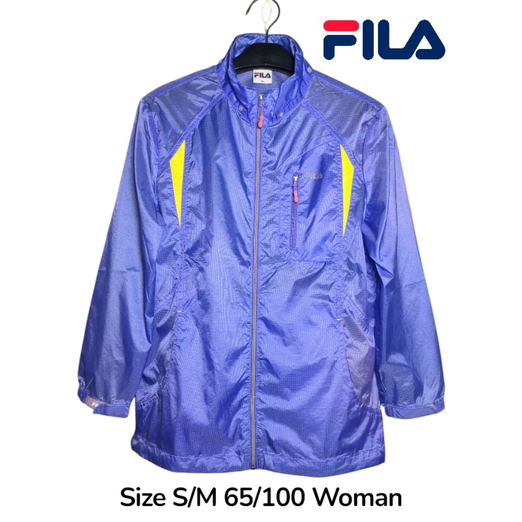 Jaket Olga Cewek Tracktop Tracksuit Olahraga Ori FILA Size M/S