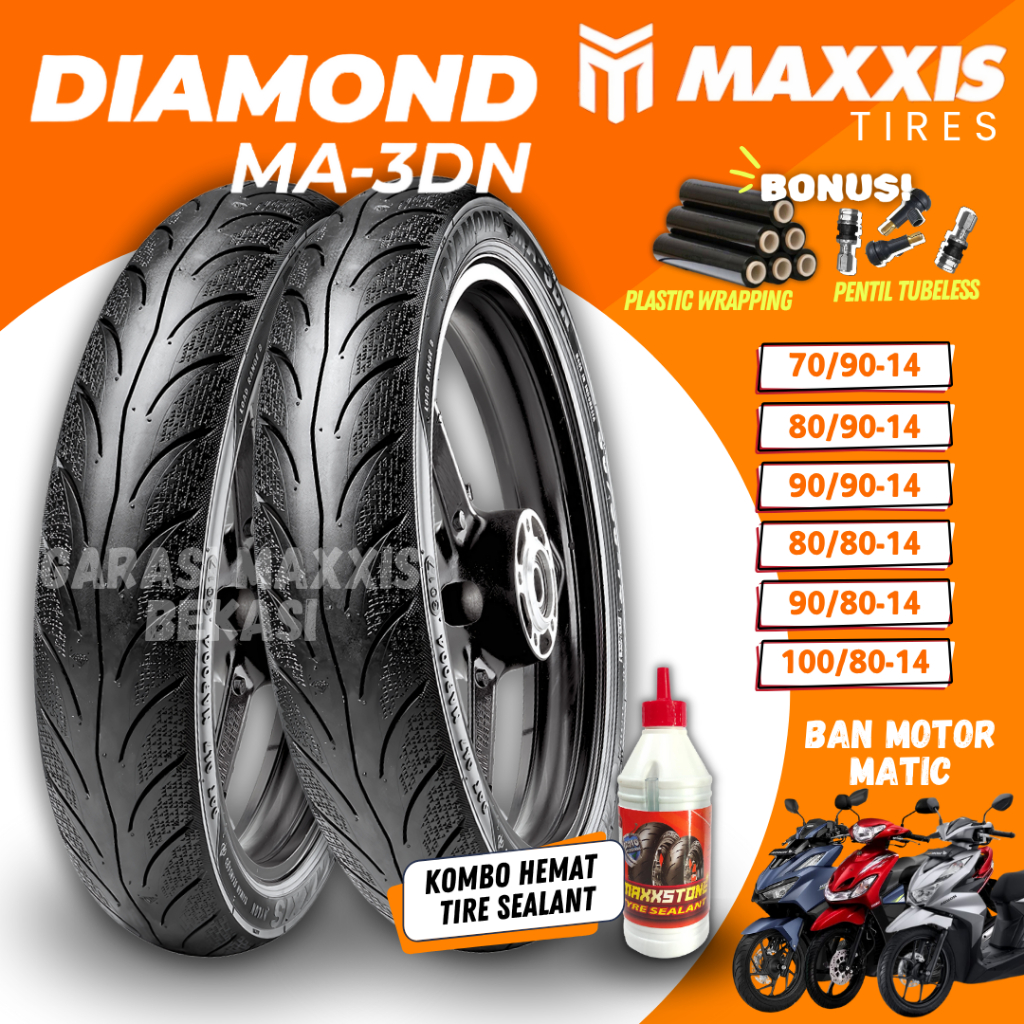 [READY STOCK COD] BAN MAXXIS DIAMOND MA-3DN TUBELESS RING 14 / ( 70/90 - 80/90 - 90/90 - 80/80 - 90/