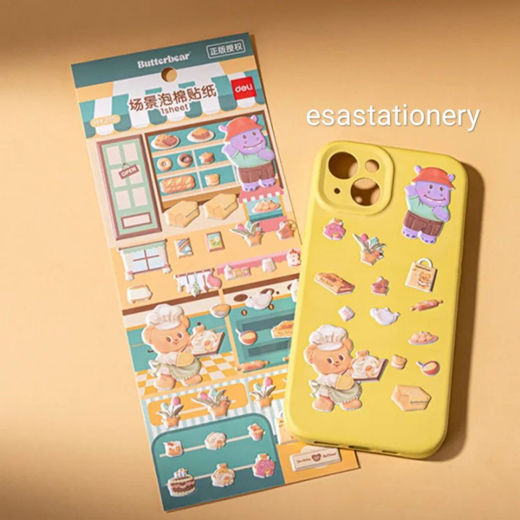 

Deli x Butterbear Sticker 3D Beruang Lucu Tahan Air Mudah Menempel Motif HY215