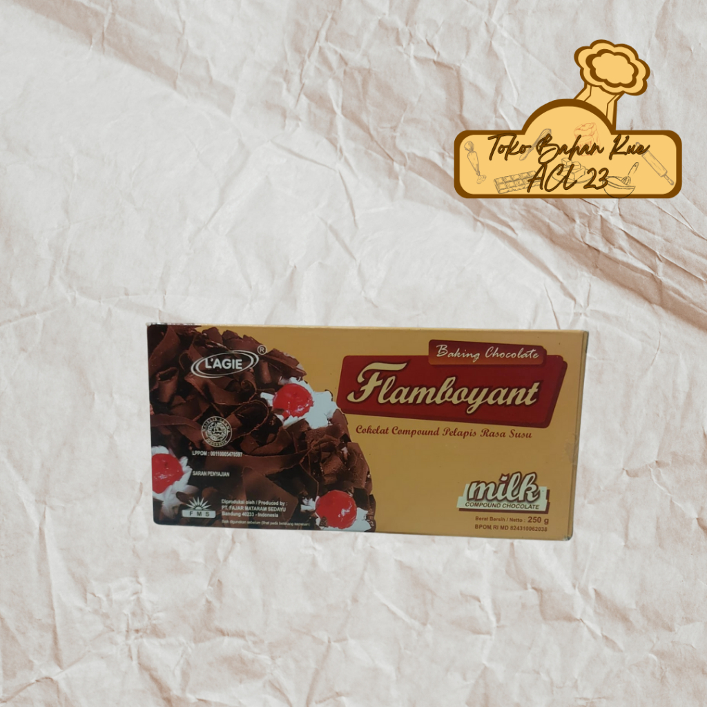 

Baking Chocolate Lagie/Milk Compound Chocolate/Cokelat Compound Pelapis Rasa Susu Flamboyant 250gr