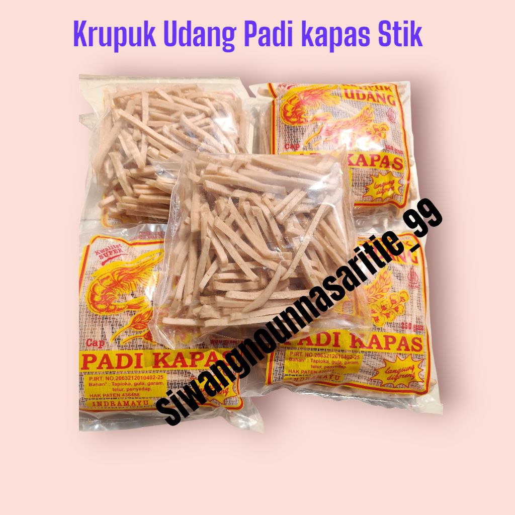 

Kerupuk udang padi kapas mentah Stik 250 gram free buble+dus