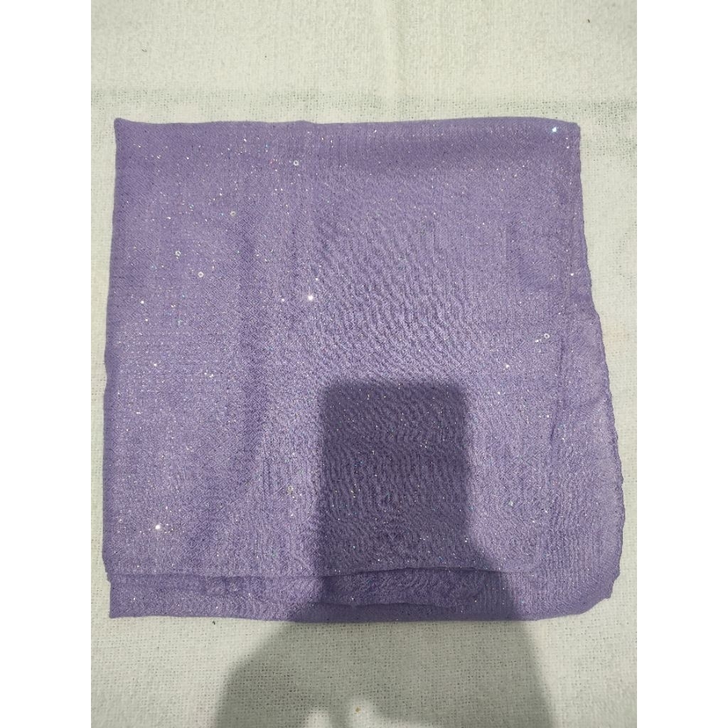 preloved jilbab segiempat polos Glitter