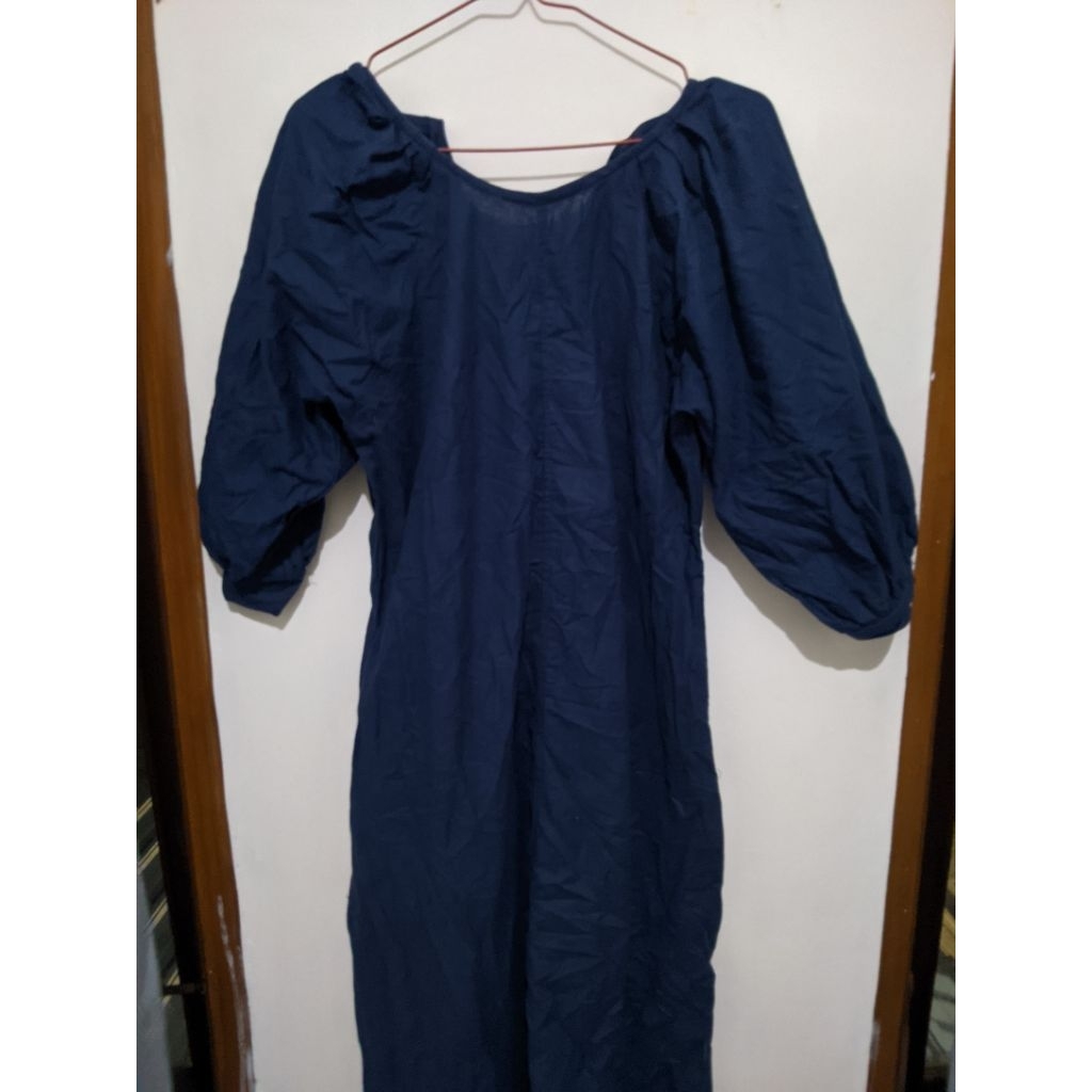 dress panjang lengan balon preloved