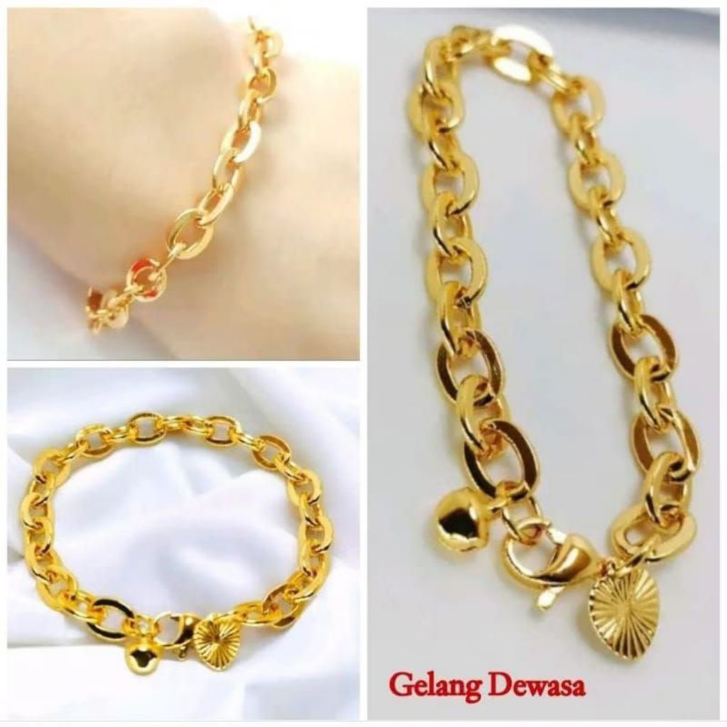 gelang rantai koin logam wanita dewasa anti karat