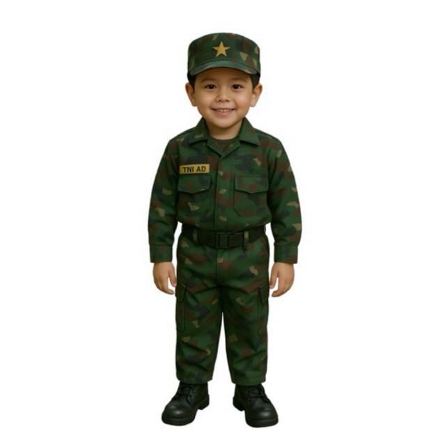 Seragam TNI Anak Karnaval Tentara Kostum TK Baju Tni Anak Laki Laki