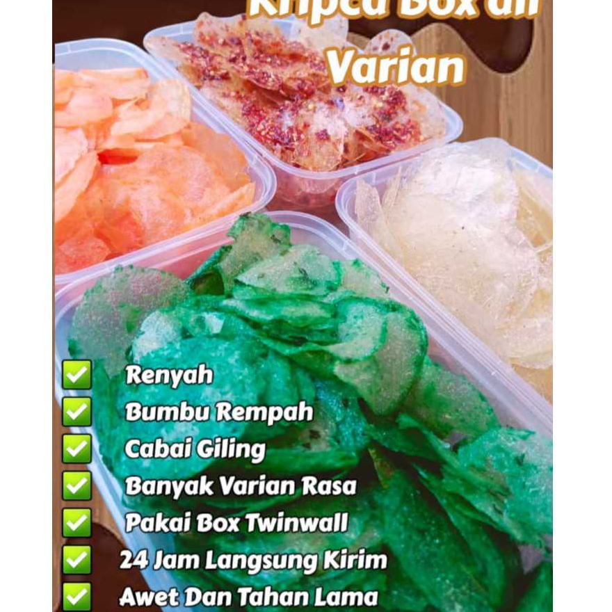 

KRIPIK KACA Kripca Kirca BOX All Varian Original Chili Oil Pedas Kemasan 500ml Cemilan Snack Keripik