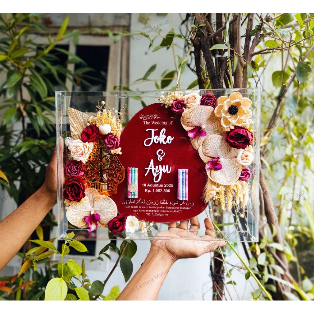 MAHAR AKRILIK WAYANG / MAHAR NIKAH / FULL AKRILIK BUKAN PRINT PRINTAN