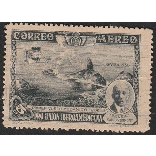 

A 10423 SATU BUAH PRANGKO NOMINAL 5 CTS TEMA PRIMER VUELO MECANICO TAHUN 1906 DENGAN KONDISI SUDAH ADA CAP