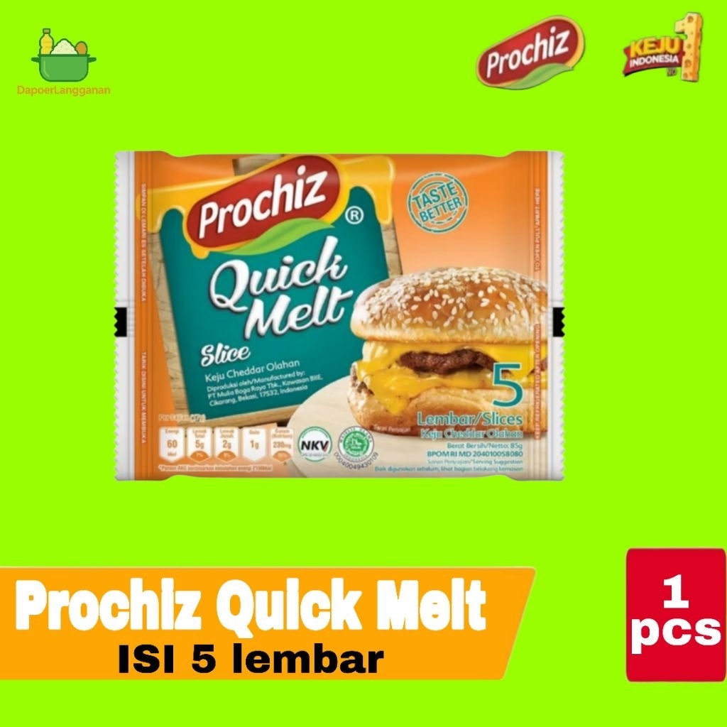 

Keju Prochiz Quick Melt 5s Meleleh Cepat Cocok Untuk Makanan Panggang dan Leleh