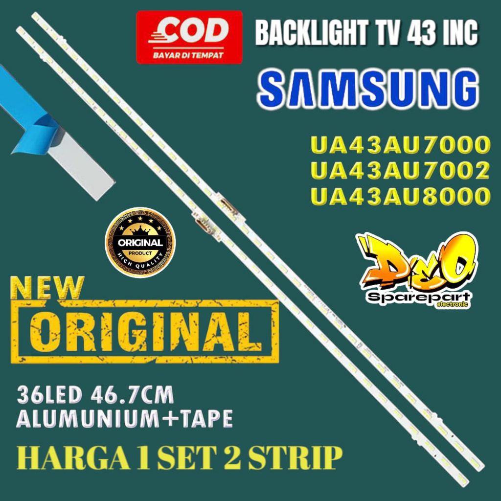 BACKLIGHT TV LED SAMSUNG 43 INC UA43AU7000 UA43AU7002 UA43AU8000 BU8000 QA43Q60CA LAMPU BACKLIGHT TV