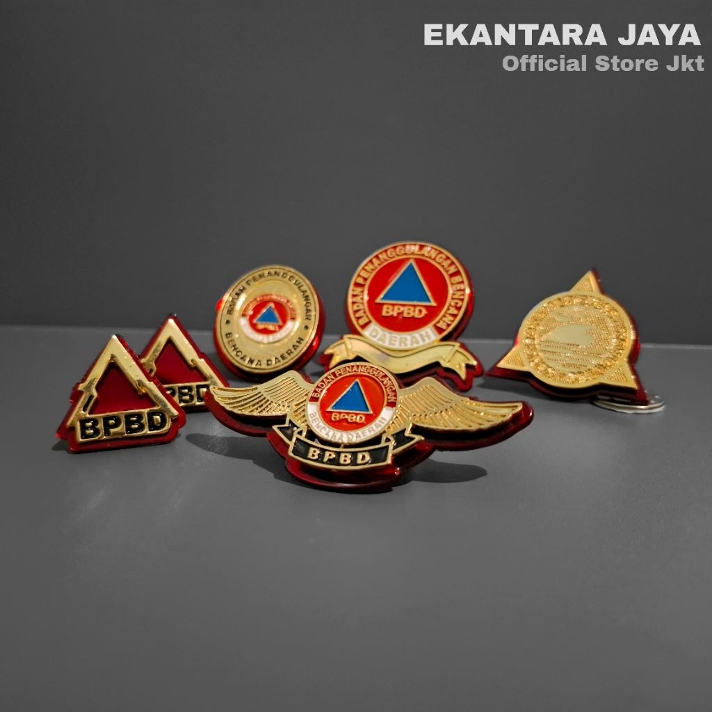 Paket Hemat Set Lengkap Pin BPBD - Emblem BPBD/Ouval BPBD/Wings BPBD/Monogram BPBD/Pin Tangkas (T3) 