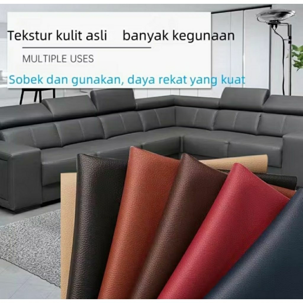 Premium Lengket✅ Sticker Kulit Cover Repair Jok Motor Mobil Stiker Kulit Perbaikan Mandiri Stiker Ku