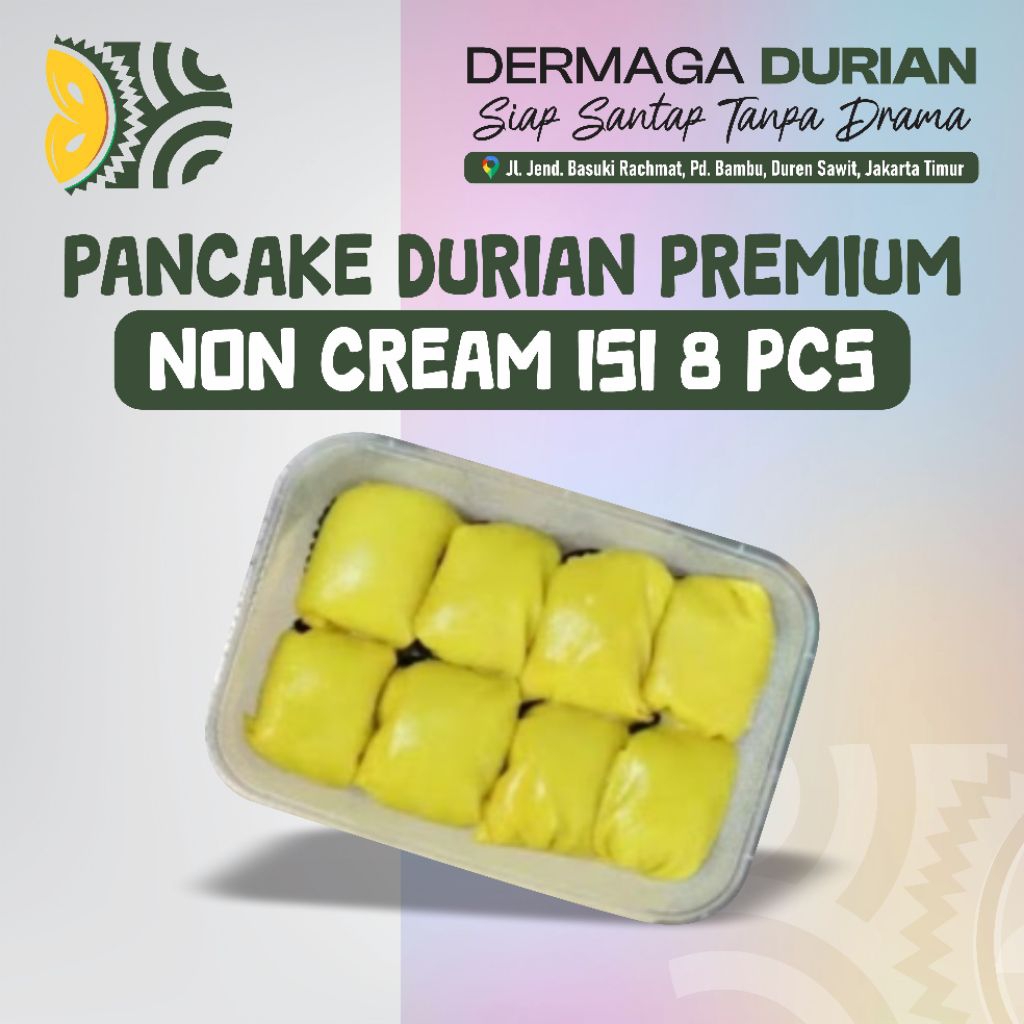 

DERMAGA DURIAN PANCAKE DURIAN ORIGINAL NON CREAM MEDIUM ISI 8 PCS