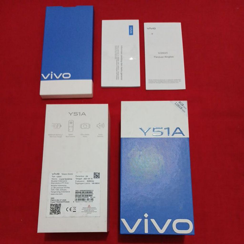 dus box vivo y51a original 100% copotan lengkap manual book