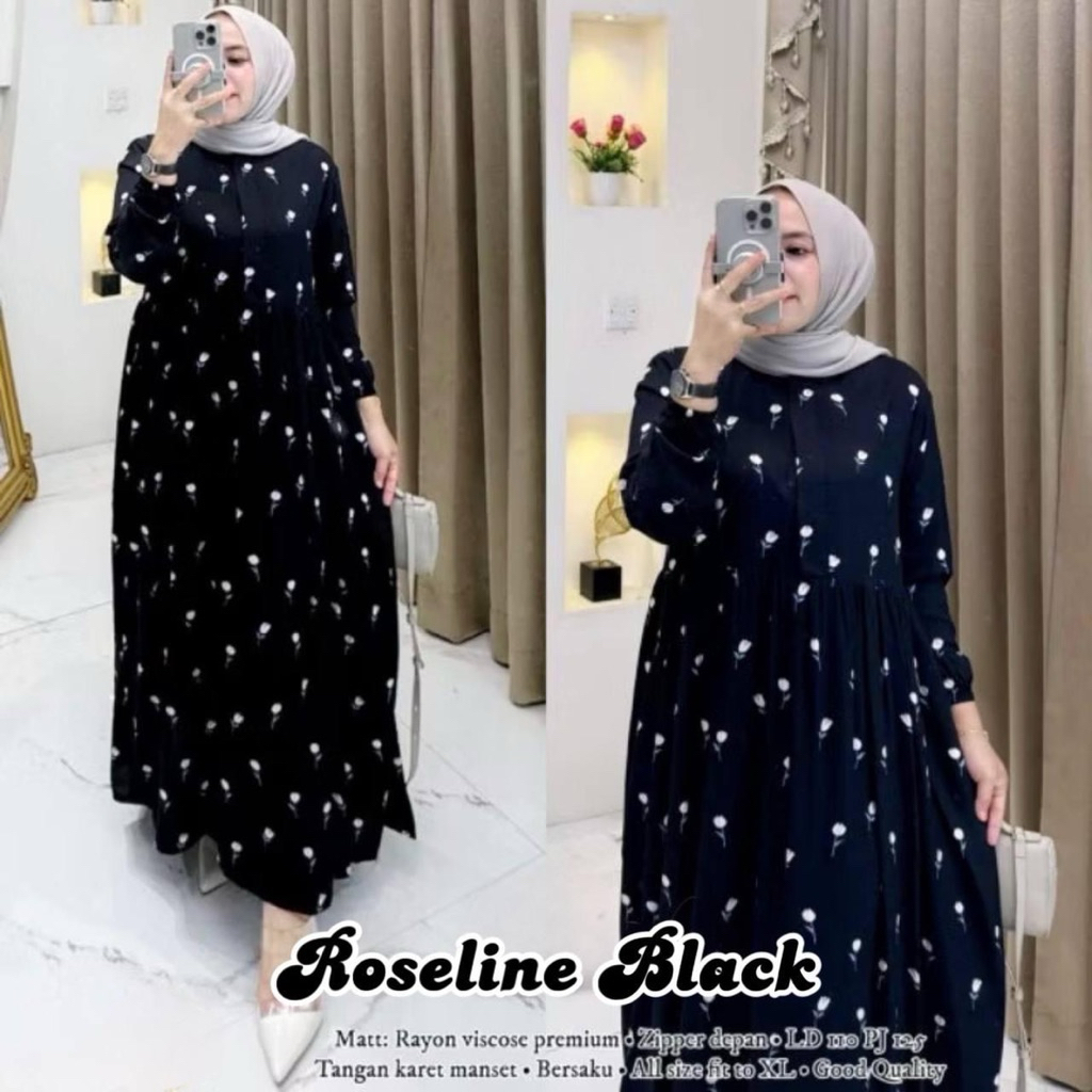 Amavy daily - Aurora Dress Rayon Viscose Busui Frenly / Gamis Rayon Premium Jumbo LD 120 Dress motif