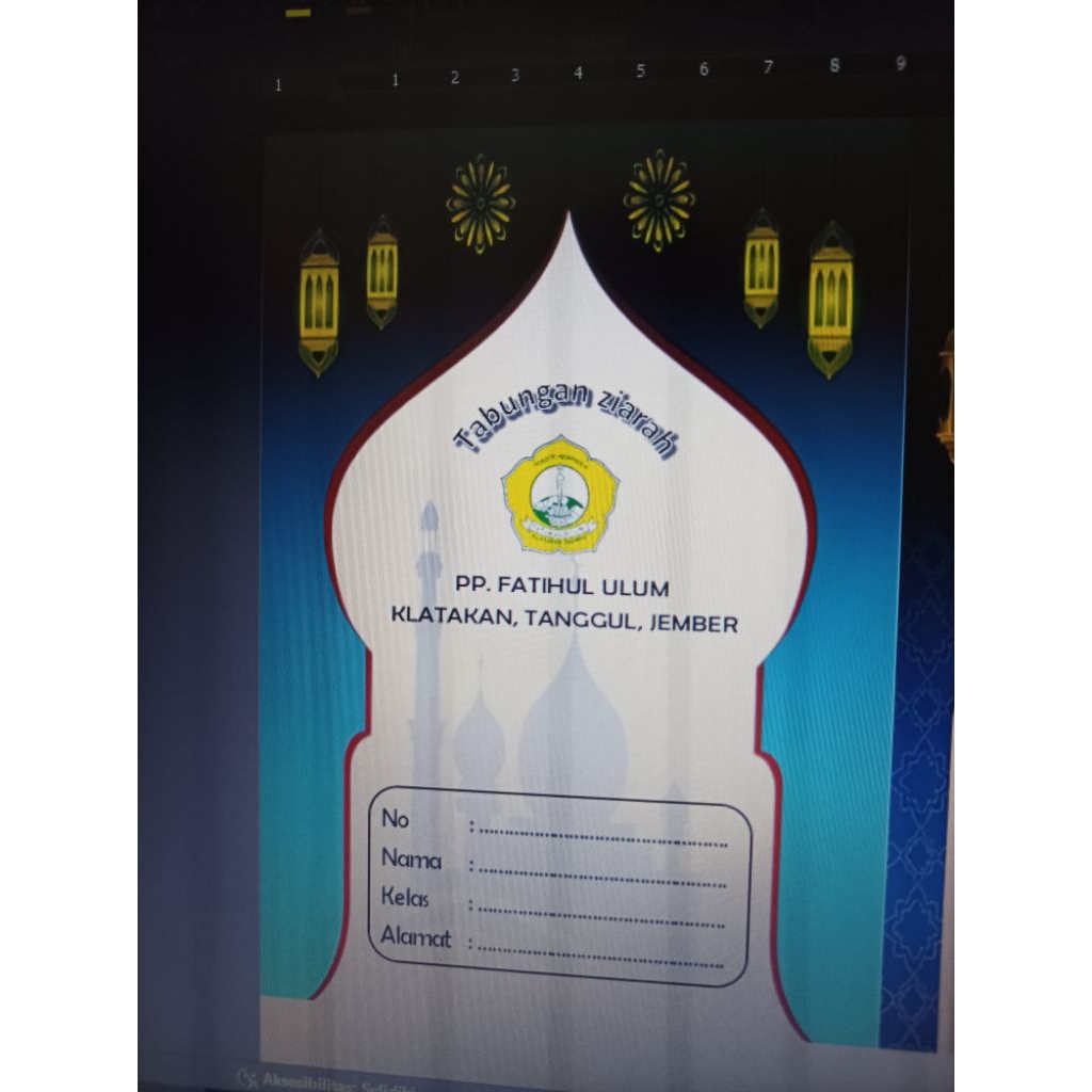 

BUKU TABUNGAN SANTRI CUSTOM # BUKU TABUNGAN ZIARAH ISI 16 HALAMAN