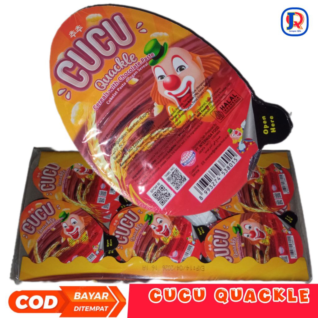 

CUCU QUACKLE CEREALS WITH CHOCOLATE PASTA @12gr x 24pcs