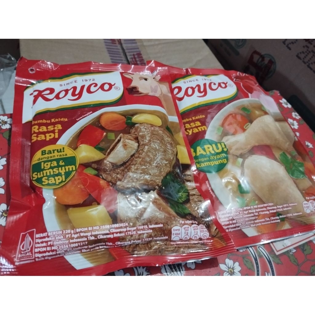 

Royco bumbu kaldu penyedap rasa ayam dan sapi 220g