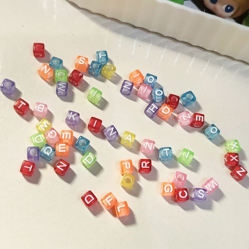 Manik Huruf Kotak | Manik Huruf | Manik colorful