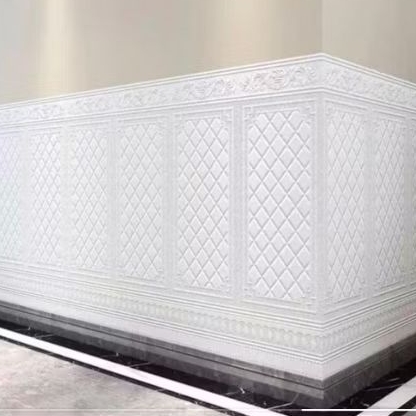 Wallpaper 3D FOAM / Wallfoam Dinding 3D Motif Pintu Jati - Putih